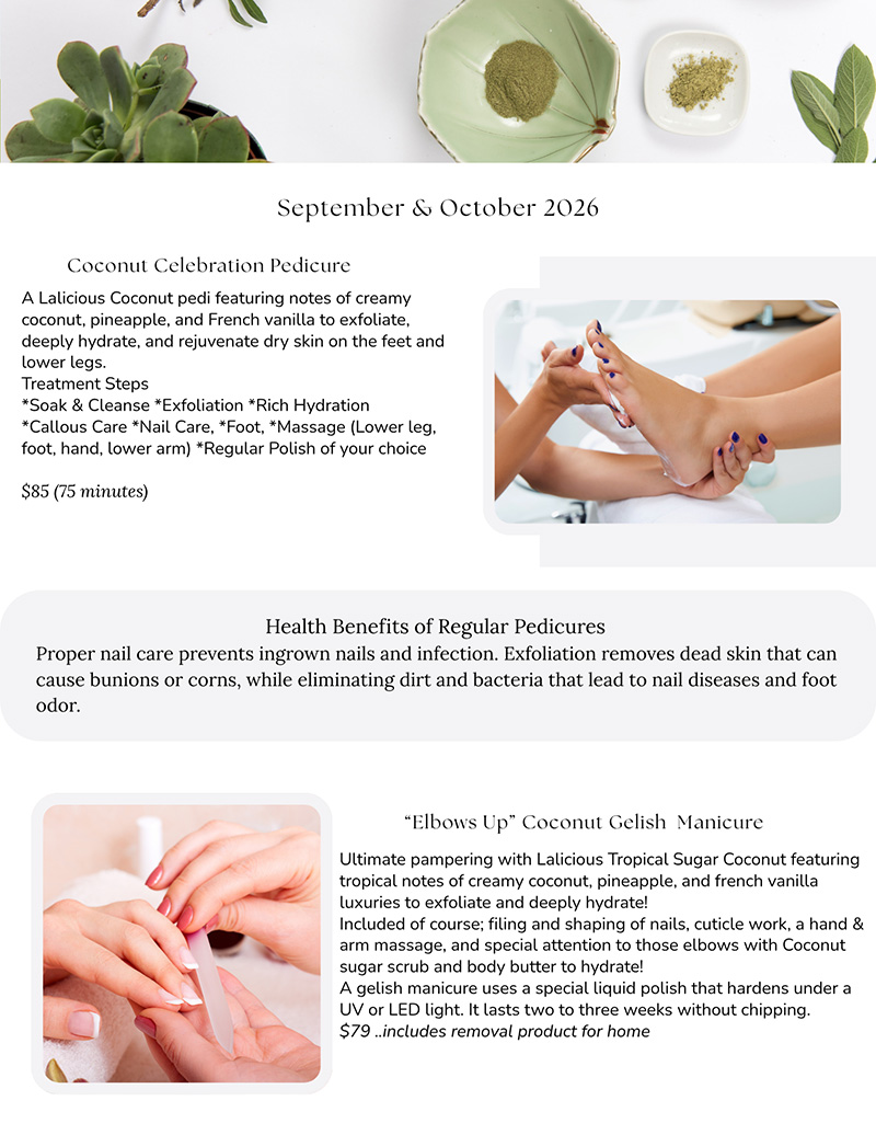 Spa Features for September / October 2026 panel 2