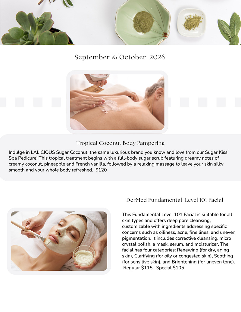 Spa Features for September / October 2026 panel 3